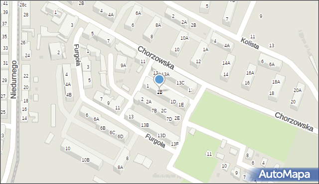 Ruda Śląska, Krasickiego Ignacego, bp., 1B, mapa Rudy Śląskiej