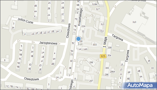 Ruda Śląska, Krasińskiego Zygmunta, 16, mapa Rudy Śląskiej