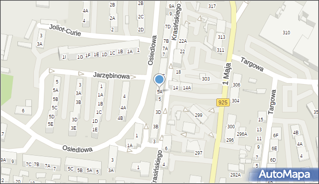 Ruda Śląska, Krasińskiego Zygmunta, 5A, mapa Rudy Śląskiej