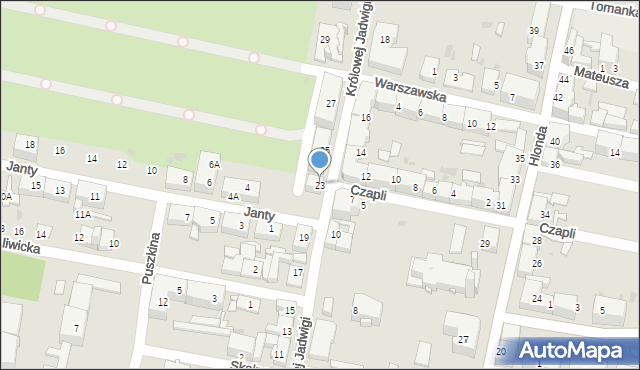 Ruda Śląska, Królowej Jadwigi, 23, mapa Rudy Śląskiej