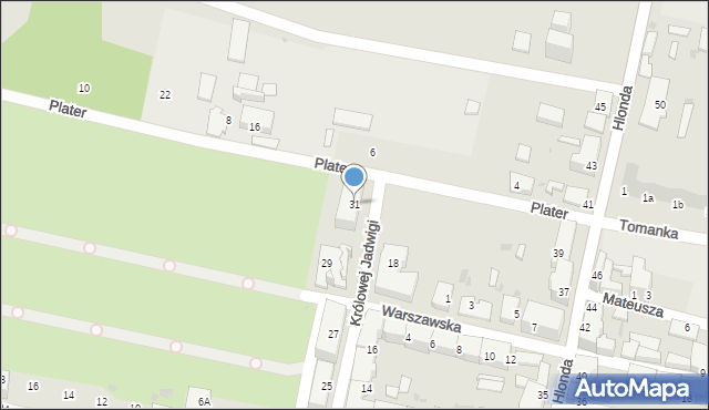 Ruda Śląska, Królowej Jadwigi, 31, mapa Rudy Śląskiej