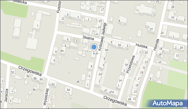 Ruda Śląska, Królowej Jadwigi, 7, mapa Rudy Śląskiej