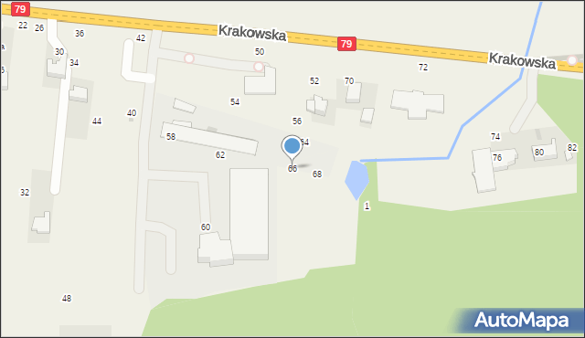 Rudawa, Krakowska, 66, mapa Rudawa