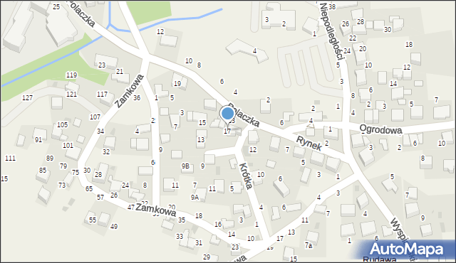 Rudawa, Krótka, 17, mapa Rudawa