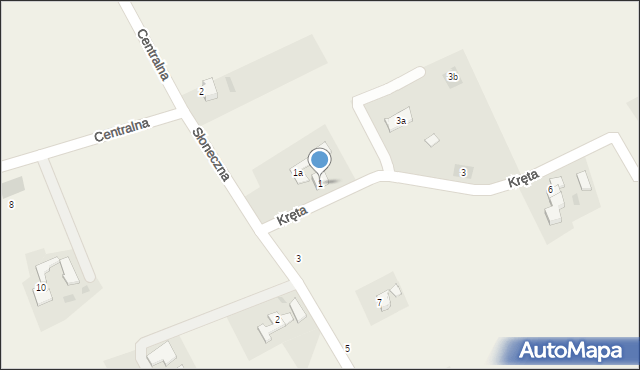 Rudnik, Kręta, 1, mapa Rudnik