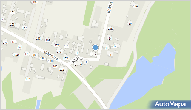 Rudniki, Krótka, 5, mapa Rudniki