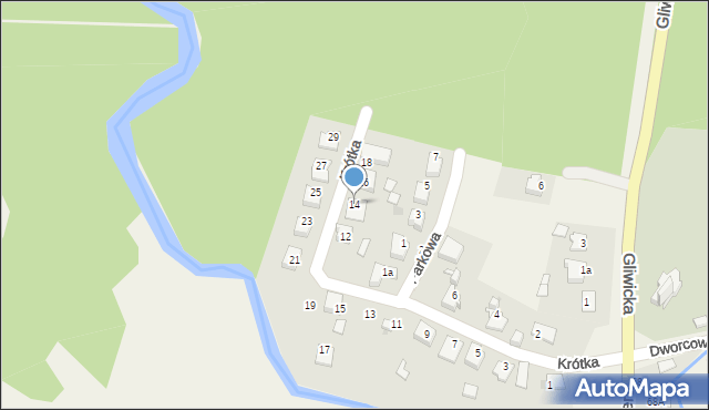 Rudy, Krótka, 14, mapa Rudy