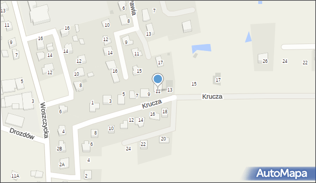 Rudziczka, Krucza, 11, mapa Rudziczka