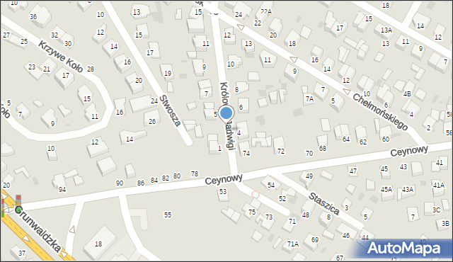 Rumia, Królowej Jadwigi, 4a, mapa Rumia