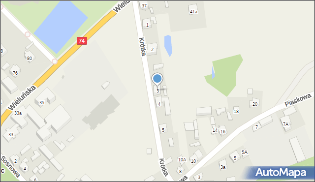 Rusiec, Krótka, 3, mapa Rusiec