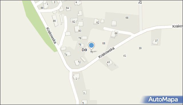 Rusocice, Krakowska, 70, mapa Rusocice