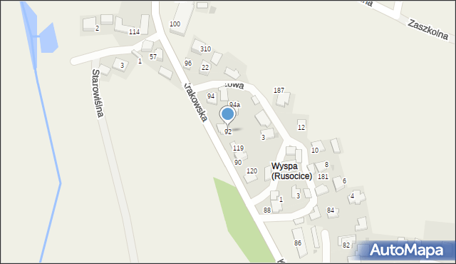 Rusocice, Krakowska, 92, mapa Rusocice