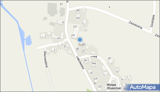 Rusocice, Krakowska, 98, mapa Rusocice