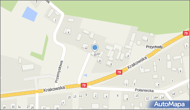 Ruszcza, Krakowska, 10, mapa Ruszcza