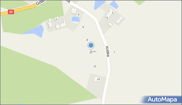 Rybaki, Krótka, 10, mapa Rybaki