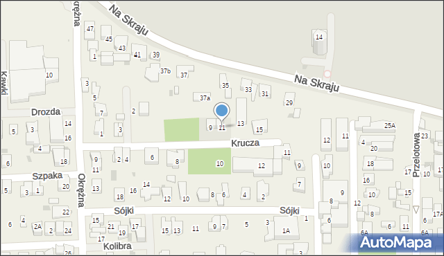 Rybie, Krucza, 11, mapa Rybie