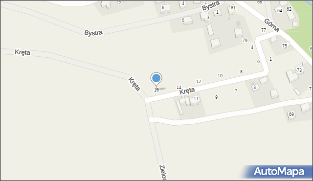 Rybna, Kręta, 16, mapa Rybna