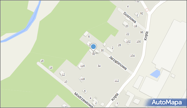 Rybna, Kręta, 110, mapa Rybna