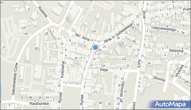 Rybnik, Króla Jana III Sobieskiego, 16, mapa Rybnika