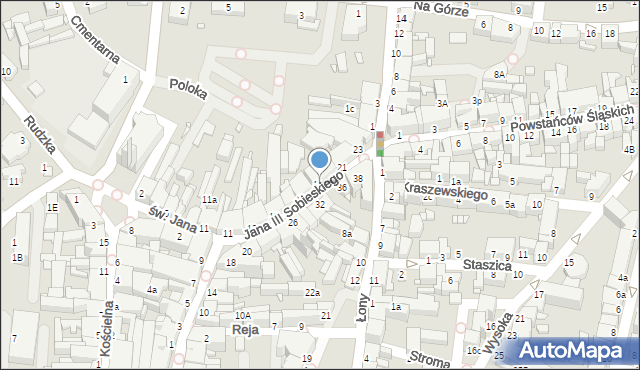 Rybnik, Króla Jana III Sobieskiego, 19a, mapa Rybnika