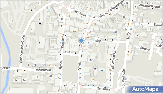 Rybnik, Króla Jana III Sobieskiego, 4b, mapa Rybnika