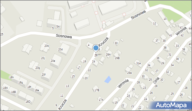 Rybnik, Krucza, 26, mapa Rybnika