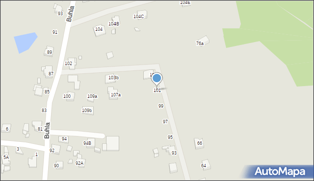 Rybnik, Krzywa, 101, mapa Rybnika