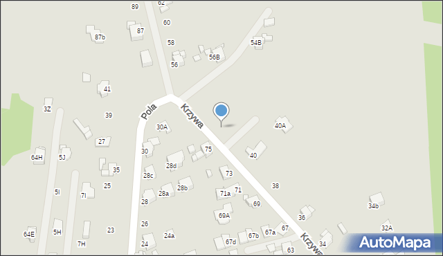 Rybnik, Krzywa, 42, mapa Rybnika