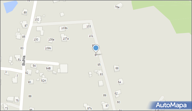 Rybnik, Krzywa, 97, mapa Rybnika