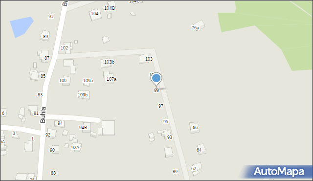 Rybnik, Krzywa, 99, mapa Rybnika