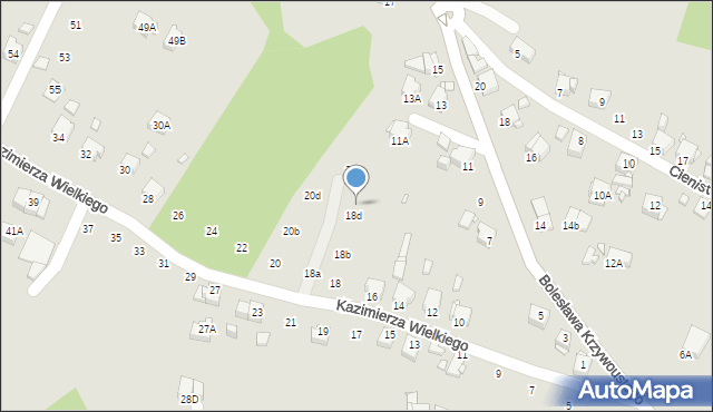 Rybnik, Króla Kazimierza Wielkiego, 18e, mapa Rybnika