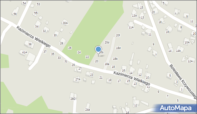 Rybnik, Króla Kazimierza Wielkiego, 20a, mapa Rybnika