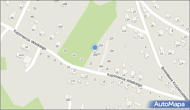 Rybnik, Króla Kazimierza Wielkiego, 20b, mapa Rybnika