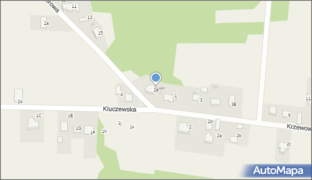 Ryczówek, Krzewowa, 1a, mapa Ryczówek