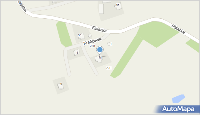 Rydzyno, Krańcowa, 3a, mapa Rydzyno