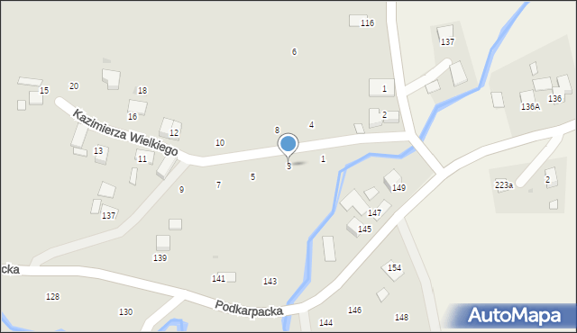 Ryglice, Króla Kazimierza Wielkiego, 3, mapa Ryglice