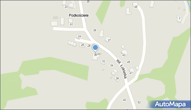 Ryglice, Króla Władysława Łokietka, 30, mapa Ryglice