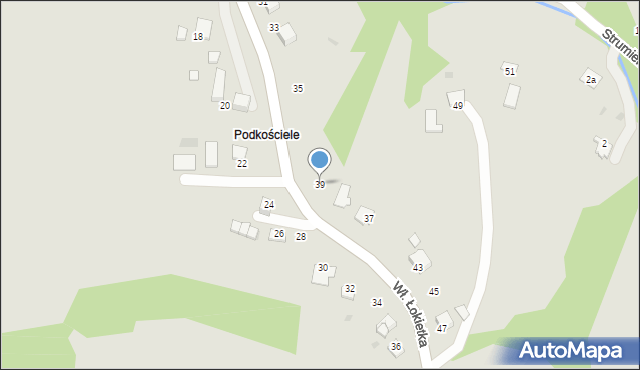 Ryglice, Króla Władysława Łokietka, 39, mapa Ryglice