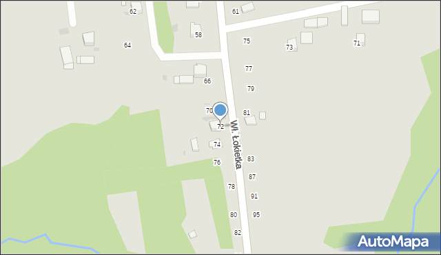 Ryglice, Króla Władysława Łokietka, 72, mapa Ryglice