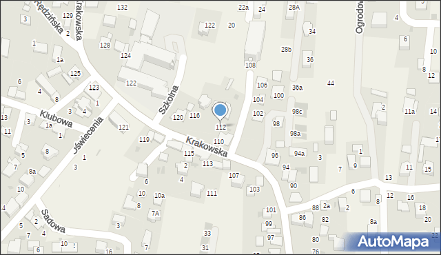 Rząska, Krakowska, 112, mapa Rząska