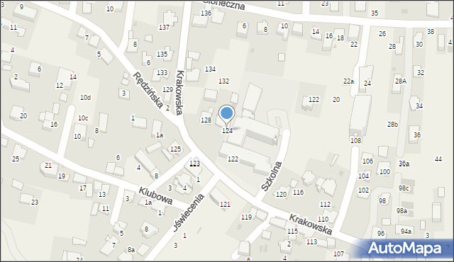 Rząska, Krakowska, 124, mapa Rząska