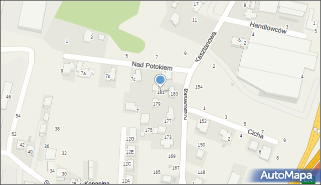 Rząska, Krakowska, 181, mapa Rząska