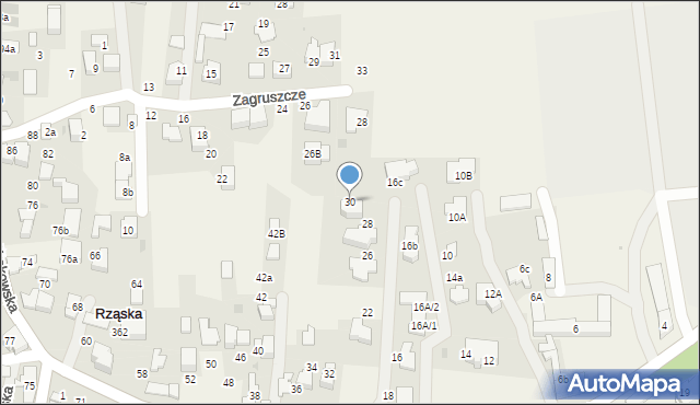 Rząska, Krakowska, 30, mapa Rząska