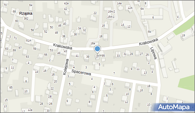 Rząska, Krakowska, 37, mapa Rząska