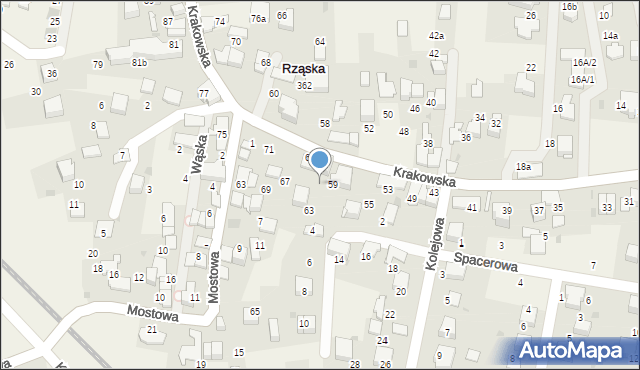 Rząska, Krakowska, 61, mapa Rząska