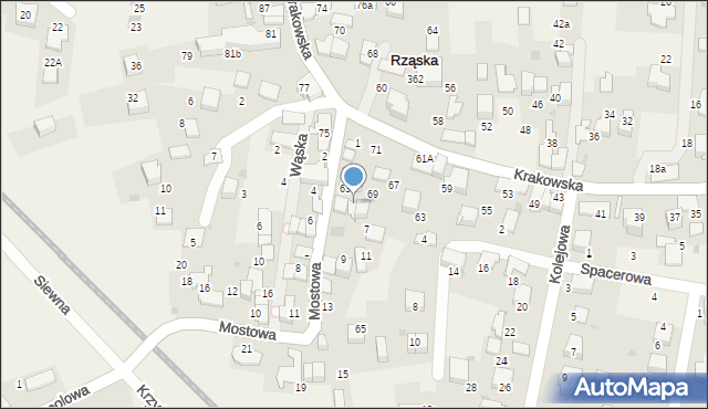 Rząska, Krakowska, 69A, mapa Rząska
