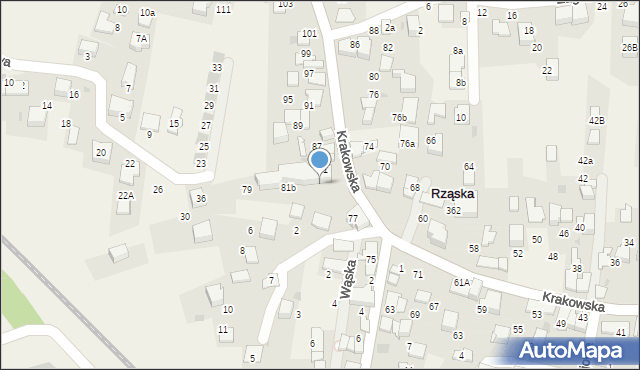 Rząska, Krakowska, 81a, mapa Rząska