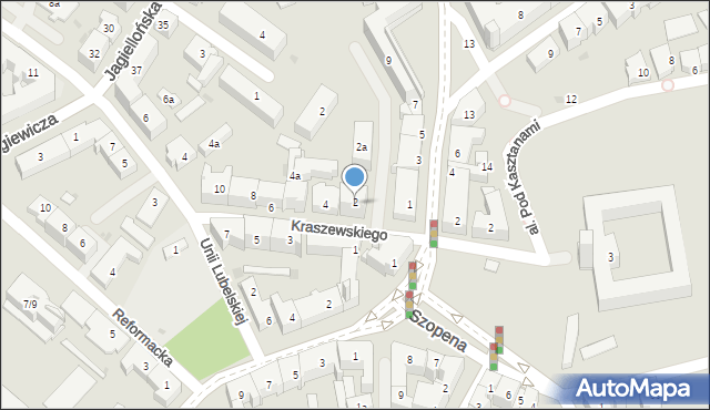 Rzeszów, Kraszewskiego Józefa Ignacego, 2, mapa Rzeszów