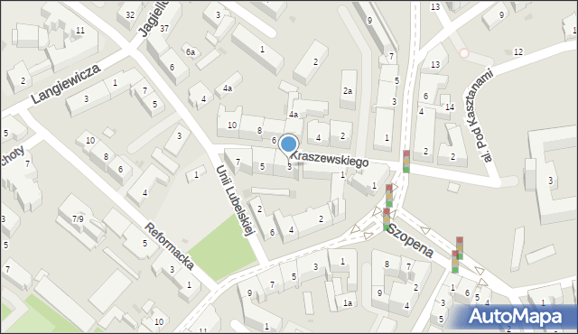 Rzeszów, Kraszewskiego Józefa Ignacego, 3, mapa Rzeszów