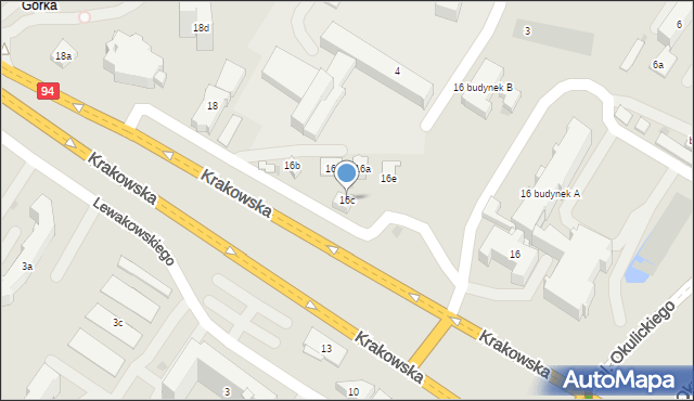Rzeszów, Krakowska, 16c, mapa Rzeszów